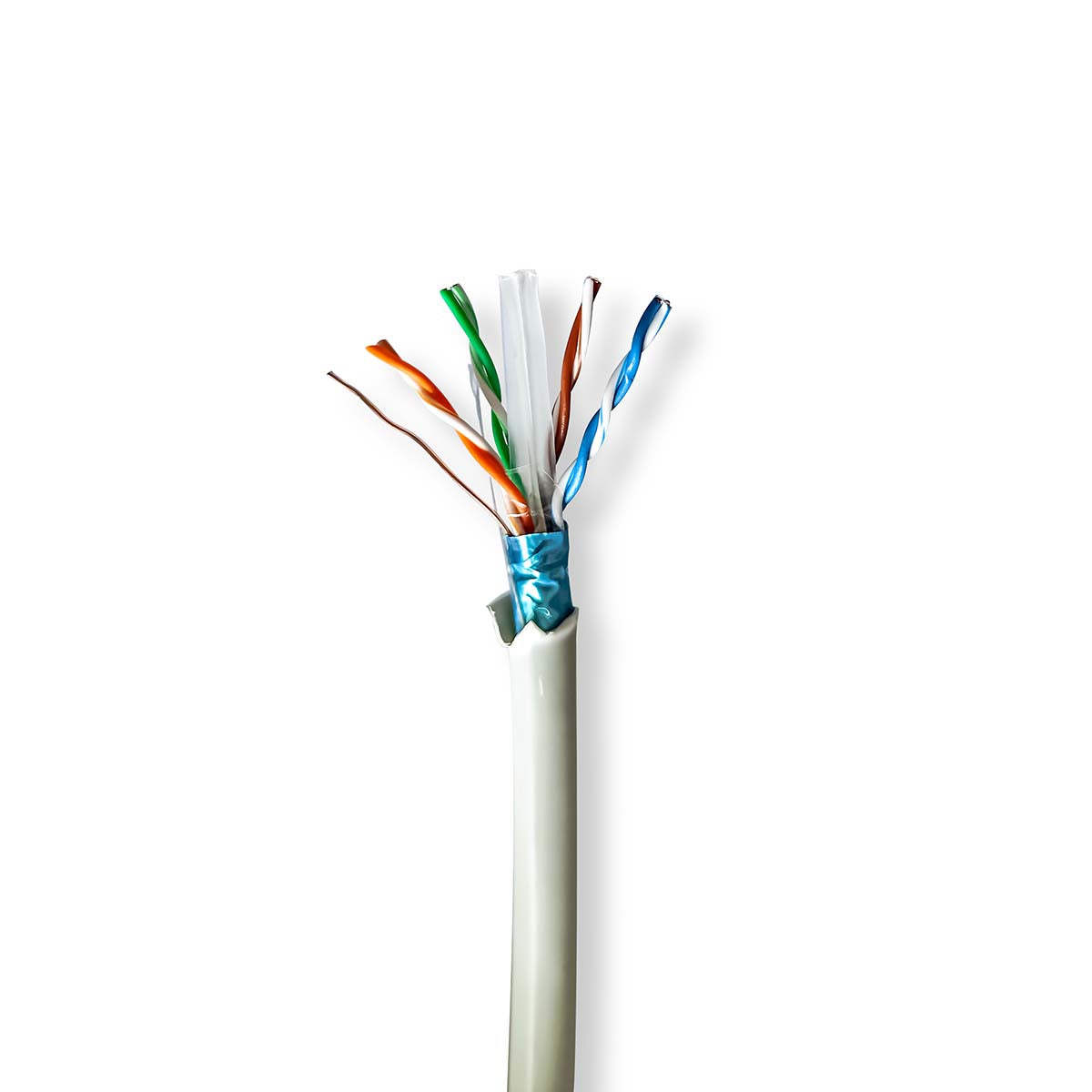 Nedis - CAT6 netværkskabel rulle | Solid | F/UTP | Kobber | 305 m | Indendørs | Runde | LSZH | Grå | Trækboks - CCBG8526GY305S