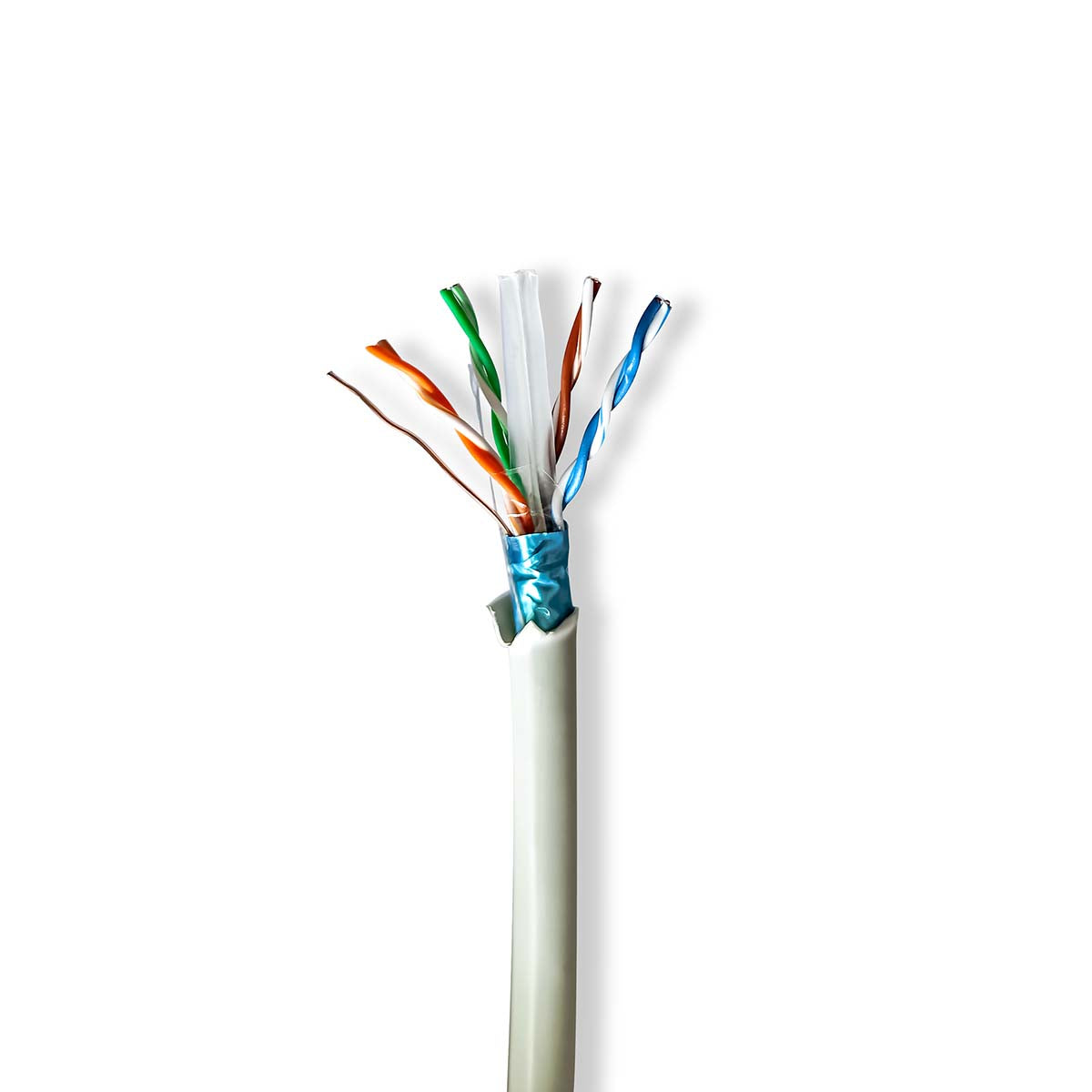 Nedis - CAT6 netværkskabel rulle | Stranded | F/UTP | Kobber | 50.0 m | Indendørs | Runde | LSZH | Grå | Trækboks - CCBG8526GY50