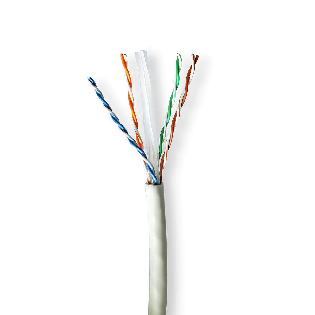 Nedis - CAT6a netværkskabel rulle | Solid | U/UTP | Kobber | 305 m | Indendørs | Runde | LSZH | Grå | Trækboks - CCBG8535GY305S