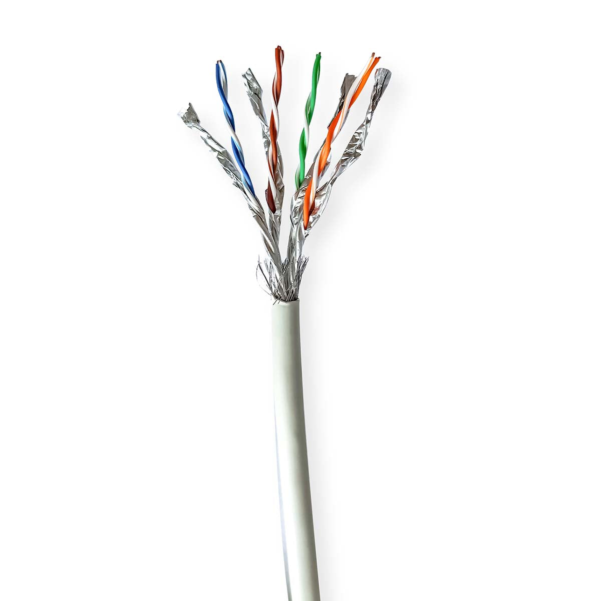 Nedis - CAT7 netværkskabel rulle | Solid | S/FTP | Kobber | 100 m | Indendørs | Runde | LSZH | Grå | Trækboks - CCBG8548GY100S