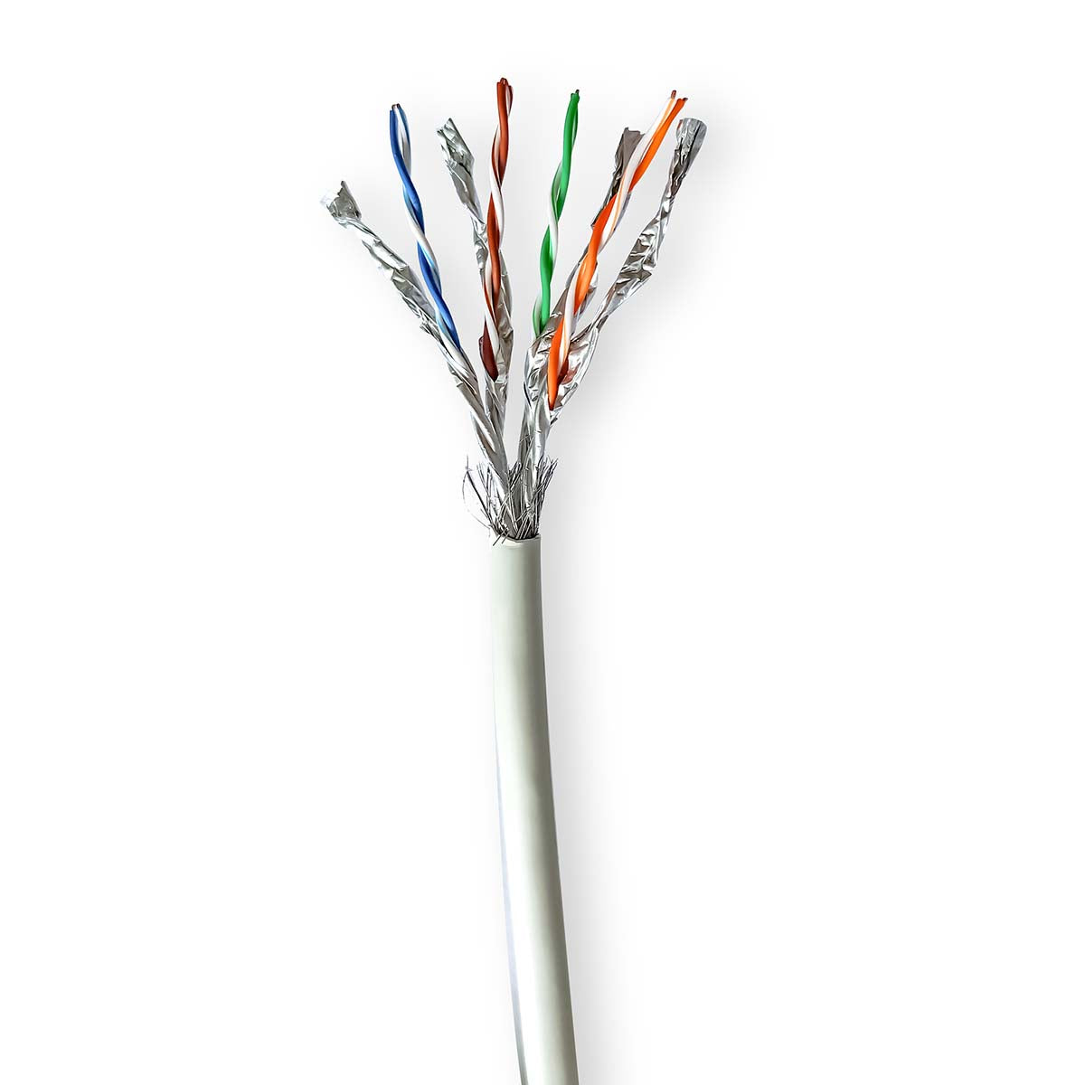 Nedis - CAT7 netværkskabel rulle | Solid | S/FTP | Kobber | 305 m | Indendørs | Runde | LSZH | Grå | Trækboks - CCBG8548GY305S