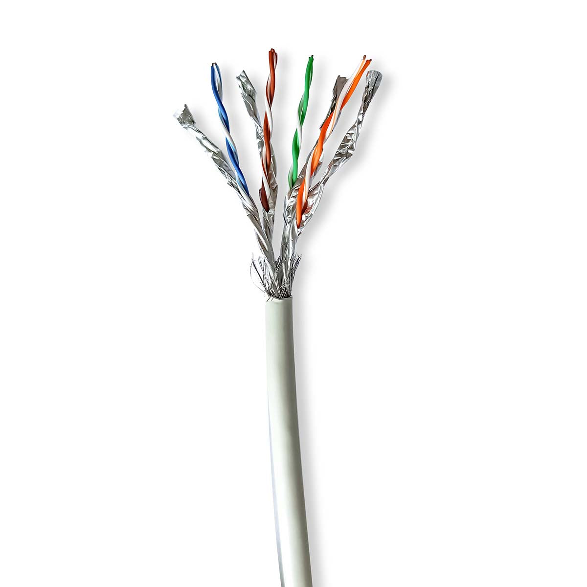 Nedis - CAT7 netværkskabel rulle | Solid | S/FTP | Kobber | 50.0 m | Indendørs | Runde | LSZH | Grå | Trækboks - CCBG8548GY50S