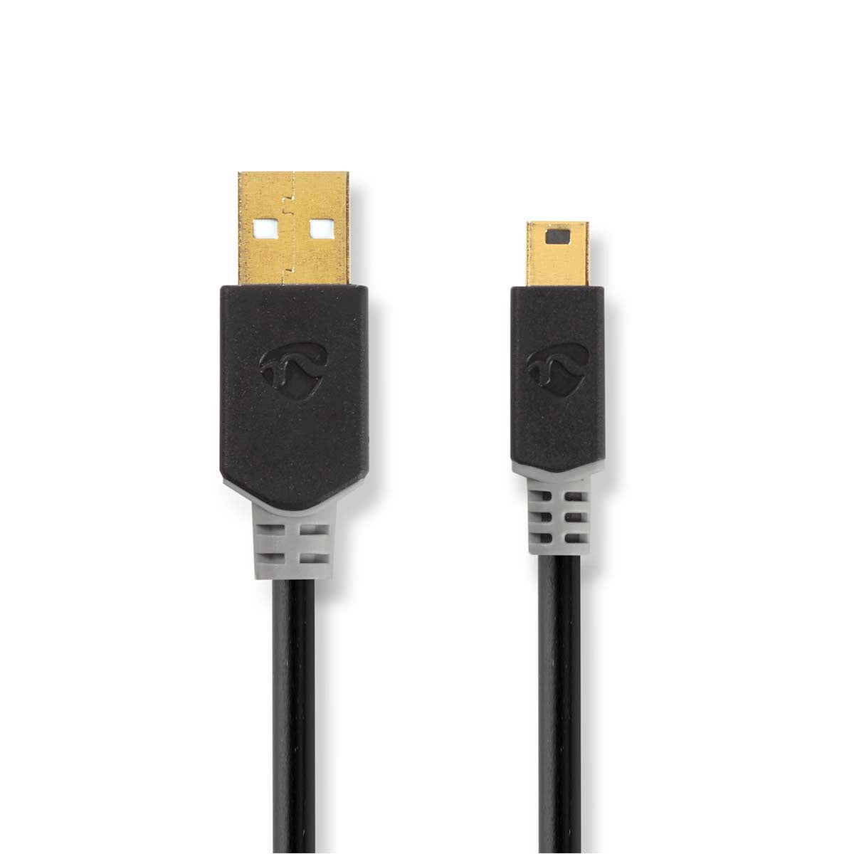 Nedis - USB-kabel | USB 2.0 | USB-A Han | USB Mini-B 5-pins han | 480 Mbps | Guldplateret | 2.00 m | Runde | PVC | Antracit | Window Box - CCBW60300AT20