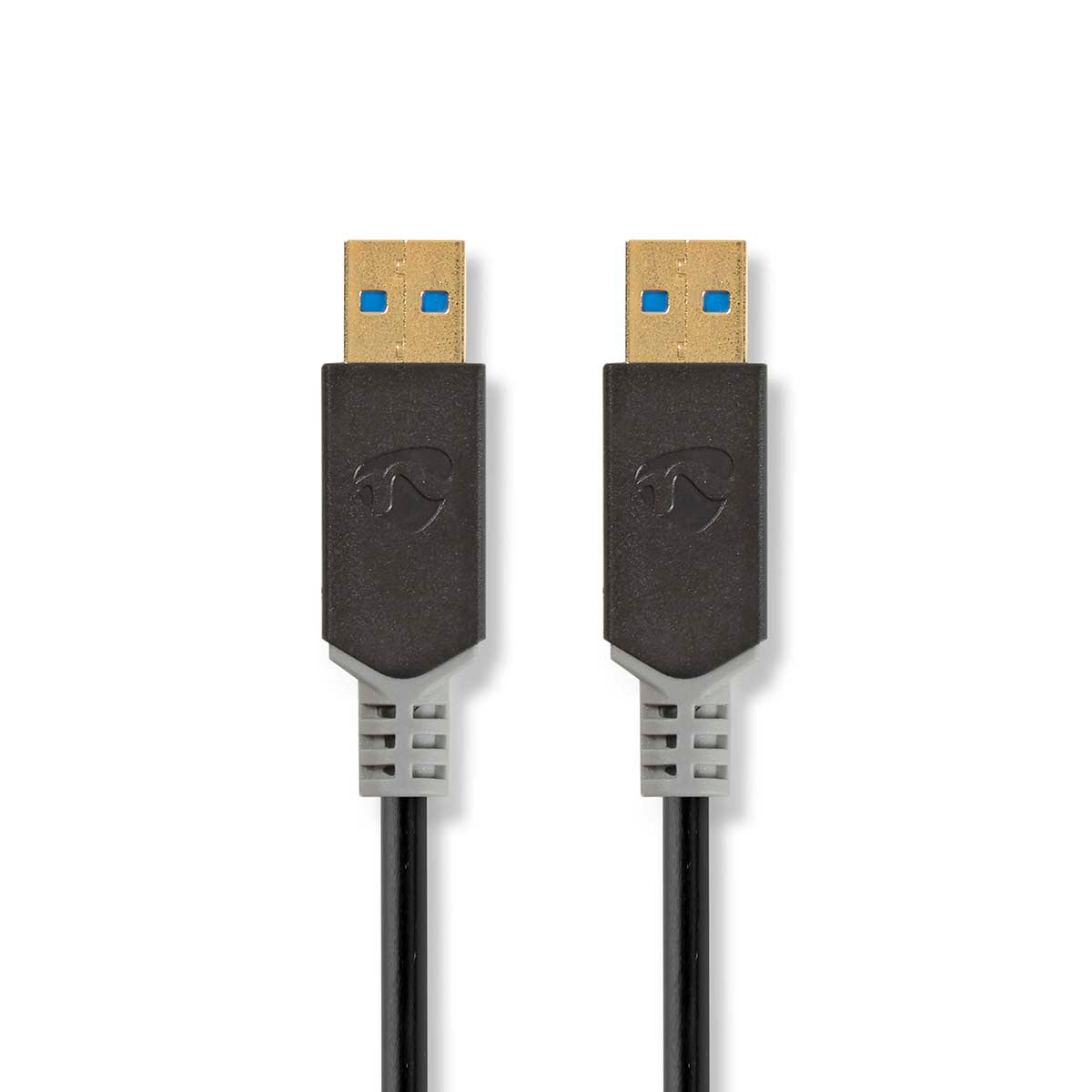 Nedis - USB-kabel | USB 3.2 Gen 1 | USB-A Han | USB-A Han | 5 Gbps | Guldplateret | 2.00 m | Runde | PVC | Antracit | Box - CCBW61000AT20