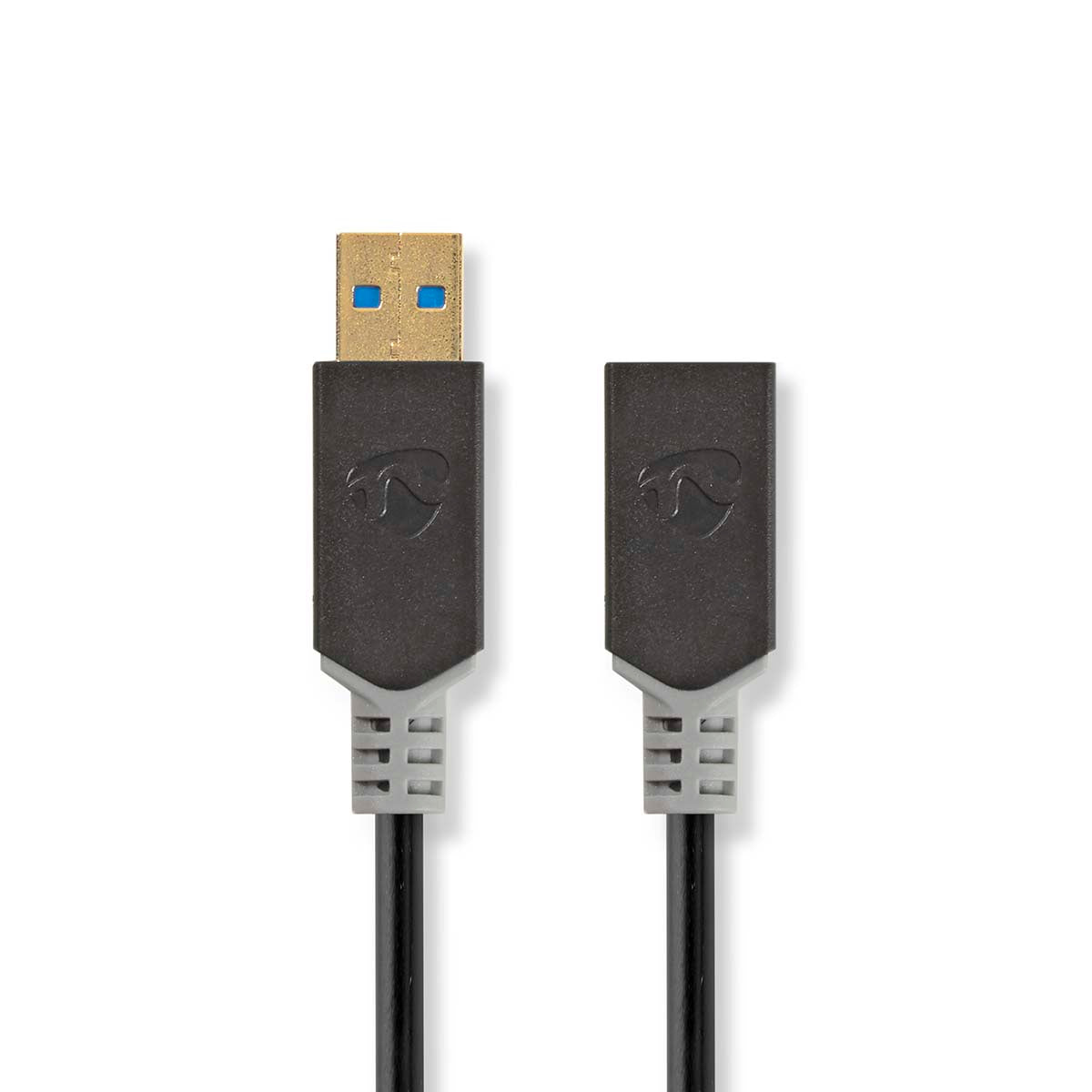 Nedis - USB-kabel | USB 3.2 Gen 1 | USB-A Han | USB-A Hun | 5 Gbps | Guldplateret | 2.00 m | Runde | PVC | Antracit | Box - CCBW61010AT20
