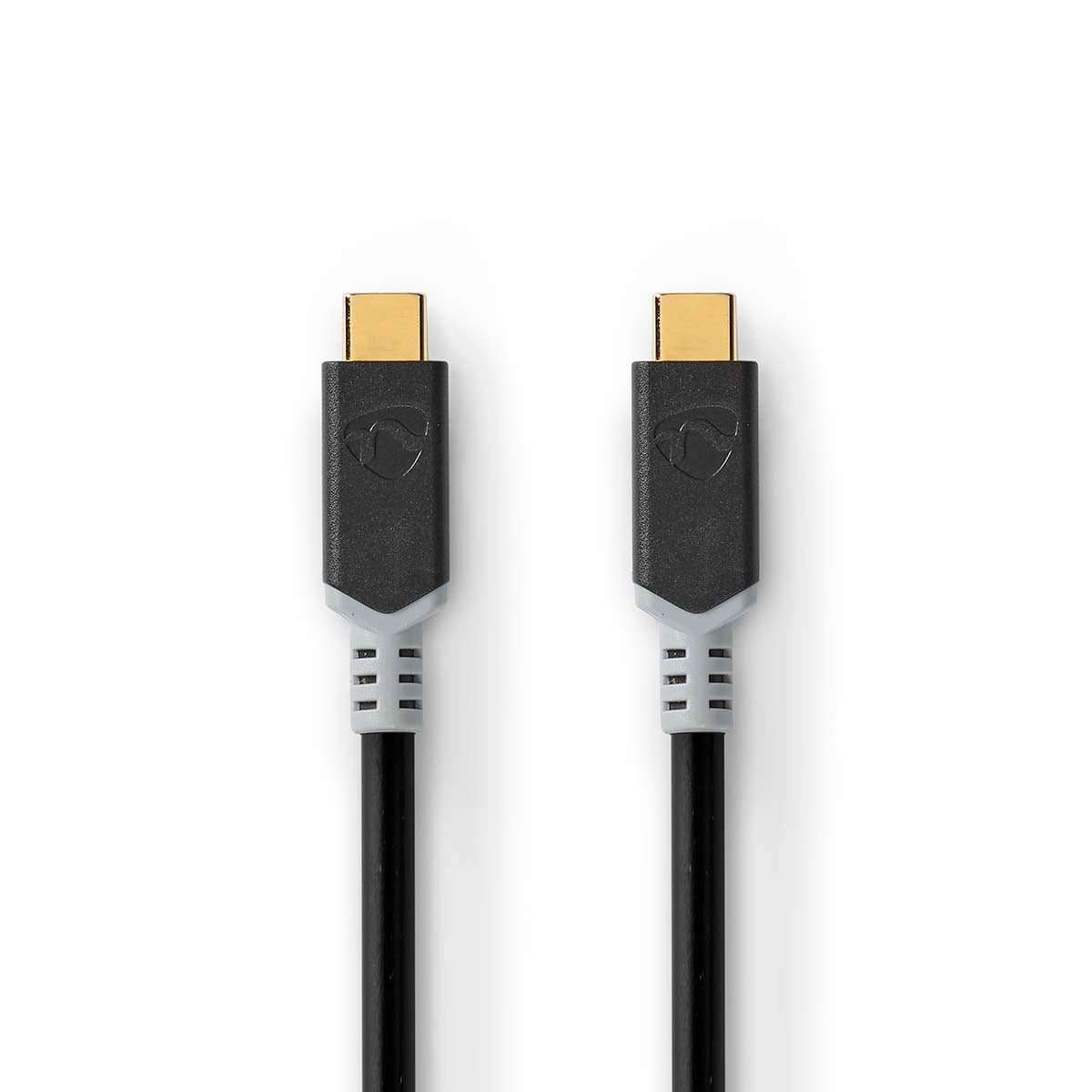 Nedis - USB-kabel | USB 3.2 Gen 2x2 | USB-C™ Han | USB-C™ Han | 100 W | 4K@60Hz | 20 Gbps | Guldplateret | 2.00 m | Runde | PVC | Antracit | Box - CCBW64020AT20
