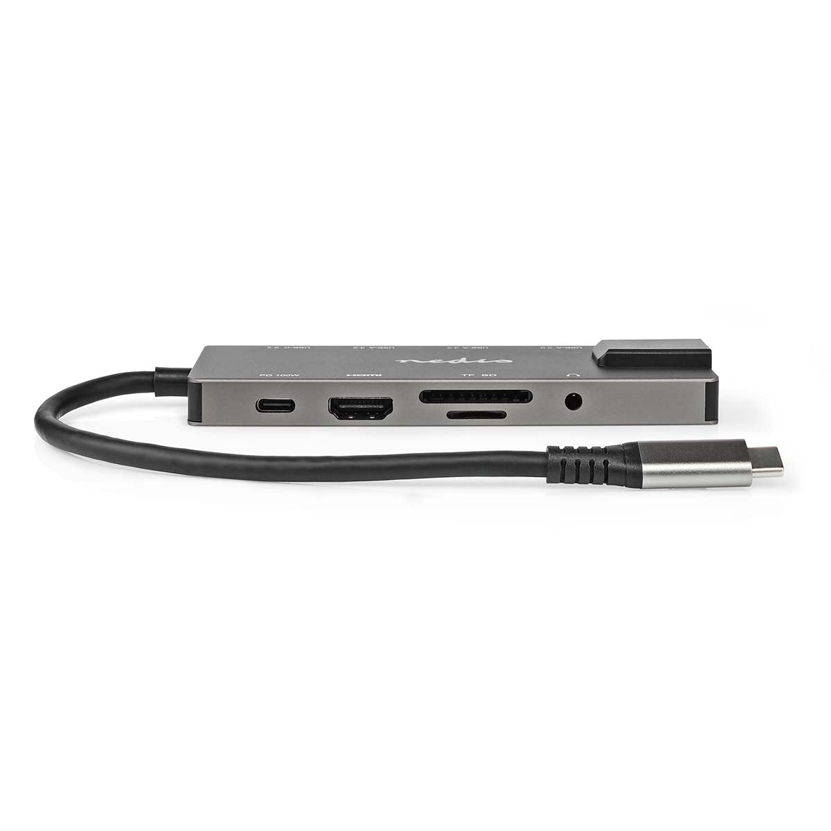Nedis - USB Multi-Port Adapter | 10-in-1 | USB 3.2 Gen 1 | USB-C™ Han | HDMI ™ -udgang / RJ45 Hun / SD / 2x USB-C™ / 3.5 mm Hunstik / 3x USB-A Hun | 5 Gbps | 0.20 m | Runde | Guldplateret | PVC | Antracit | Box - CCBW64775AT02