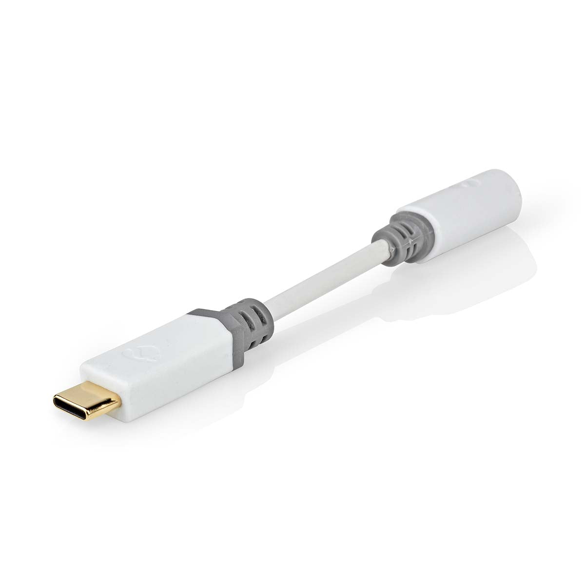 Nedis - USB-C™ Adapter | USB 2.0 | USB-C™ Han | 3.5 mm Hunstik | 0.10 m | Runde | Guldplateret | PVC | Hvid | Box - CCBW65950WT01