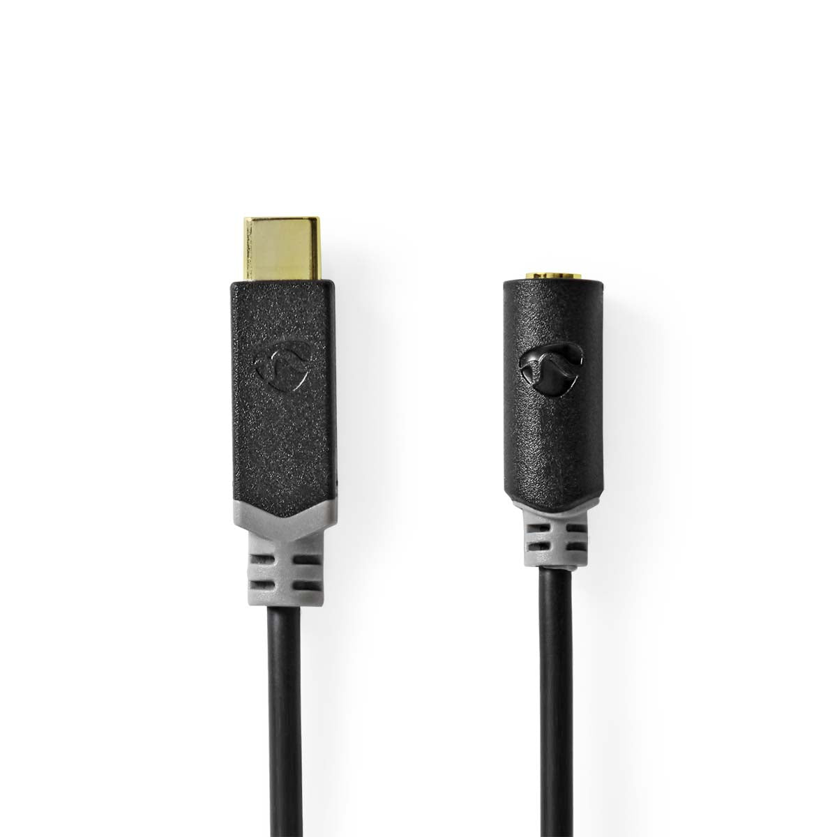 Nedis - USB-C™ Adapter | USB 2.0 | USB-C™ Han | 3.5 mm Hunstik | 1.00 m | Runde | Guldplateret | PVC | Sort | Box - CCBW65960AT10