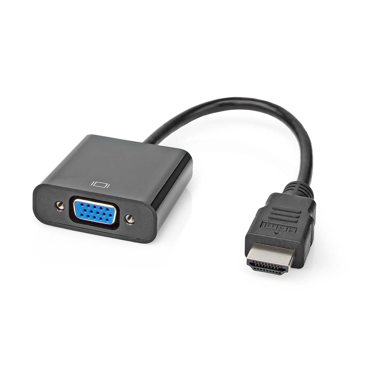 Nedis - HDMI™ Adapter | HDMI™ Stik | VGA Hun / 3.5 mm Hunstik | Nikkelplateret | Lige | ABS | Sort | 1 stk. | Box - CCGB34900BK02