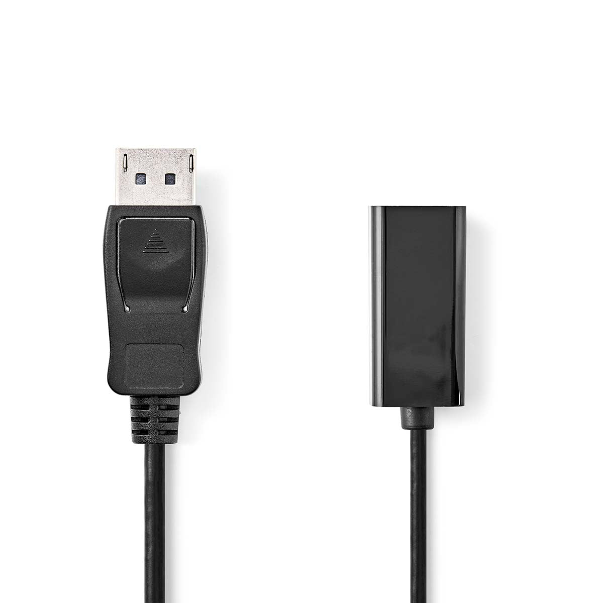 Nedis - Displayport kabel | DisplayPort Han | HDMI ™ -udgang | 4K@30Hz | Nikkelplateret | 0.20 m | Runde | PVC | Sort | Box - CCGB37150BK02