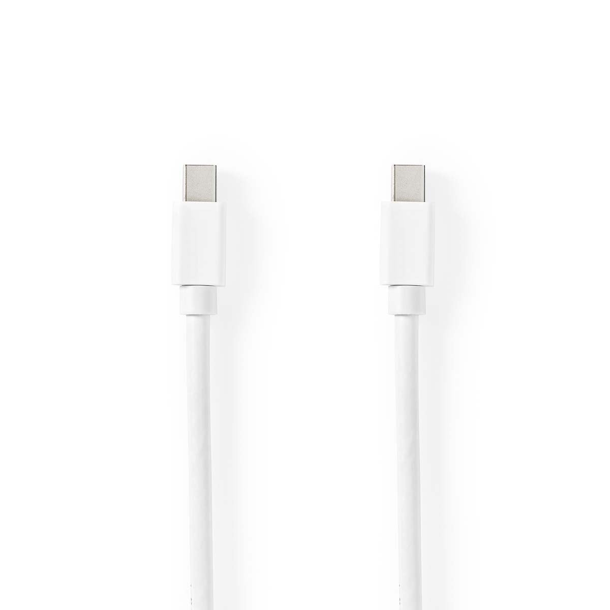 Nedis - Mini DisplayPort kabel | DisplayPort 1.4 | Mini DisplayPort han | Mini DisplayPort han | 48 Gbps | Nikkelplateret | 2.00 m | Runde | PVC | Hvid | Blister - CCGB37504WT20