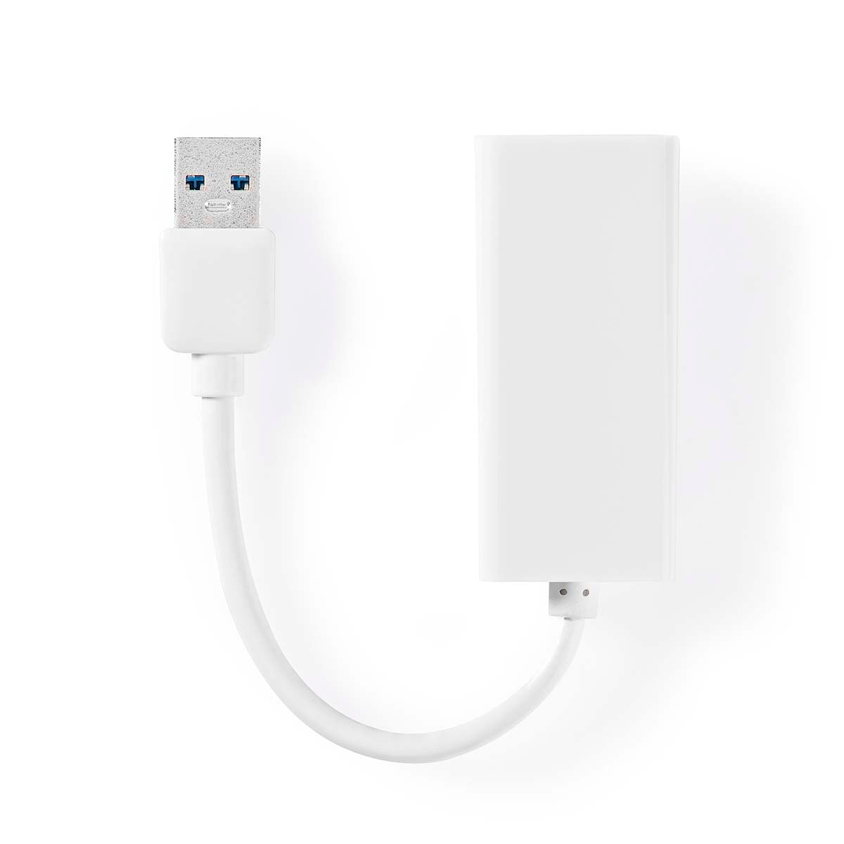 Nedis - USB-netværksadapter | USB 3.2 Gen 1 | 1 Gbps | USB-A Han | RJ45 Hun | 0.20 m | Runde | Nikkelplateret | Kobber | Hvid | Box - CCGB61950WT02