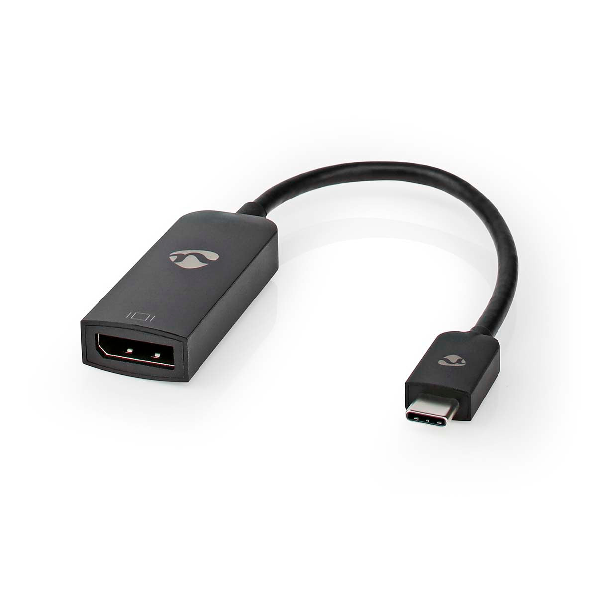Nedis - USB-C™ Adapter | USB 3.2 Gen 1 | USB-C™ Han | DisplayPort Hun | 8K@30Hz | 0.20 m | Runde | Nikkelplateret | PVC | Sort | Box - CCGB64353BK02