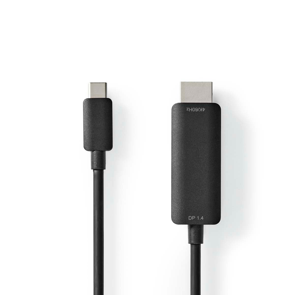 Nedis - USB-C™ Adapter | USB 3.2 Gen 1 | USB-C™ Han | HDMI™ Stik | 4K@60Hz | 2.00 m | Runde | Nikkelplateret | PVC | Sort | Box - CCGB64655BK20