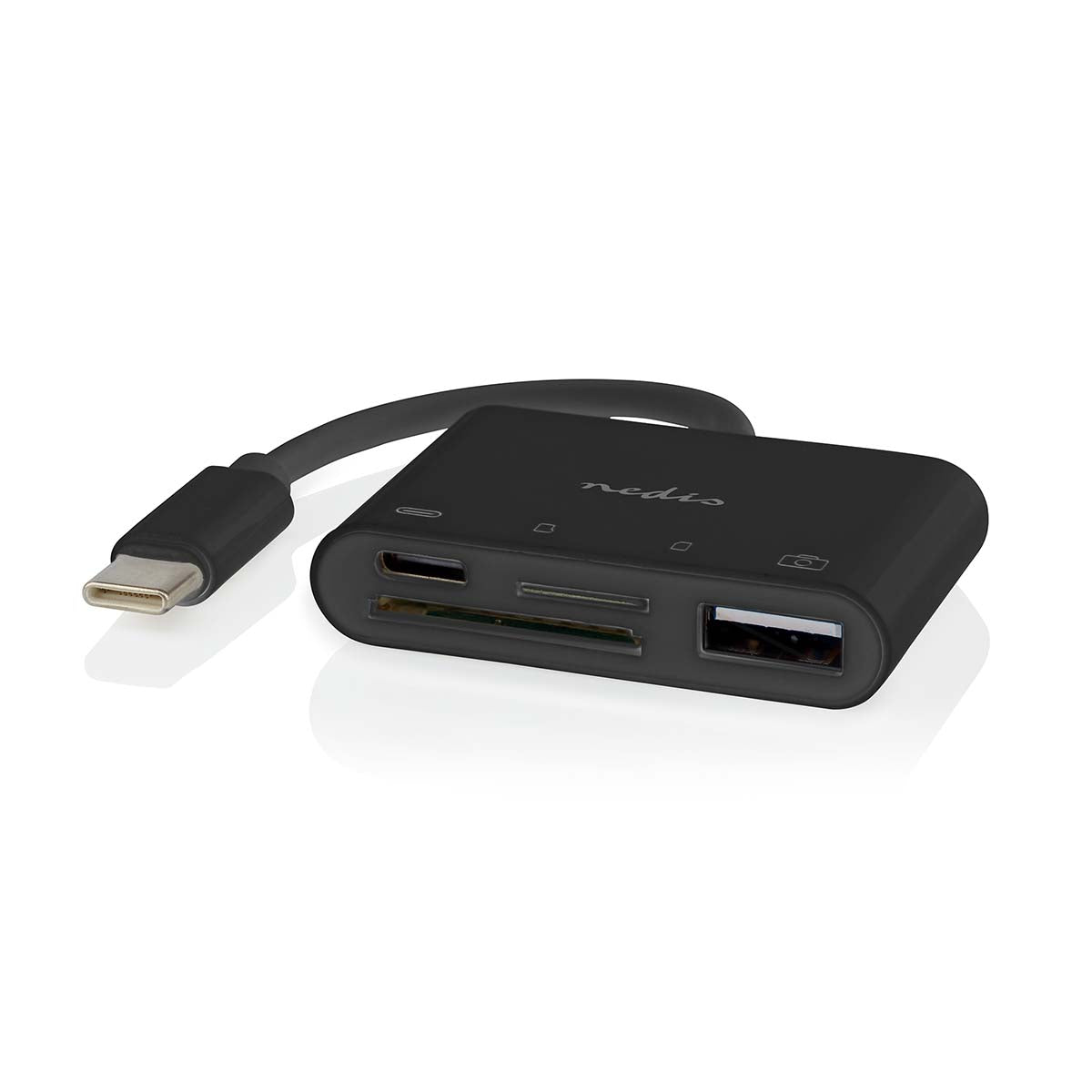 Nedis - USB-hub | 1x USB-C™ | 1x USB A / 1x USB-C™ | 4-Port port(s) | USB 2.0 | USB Drevet | SD & MicroSD - CCGB64780BK01