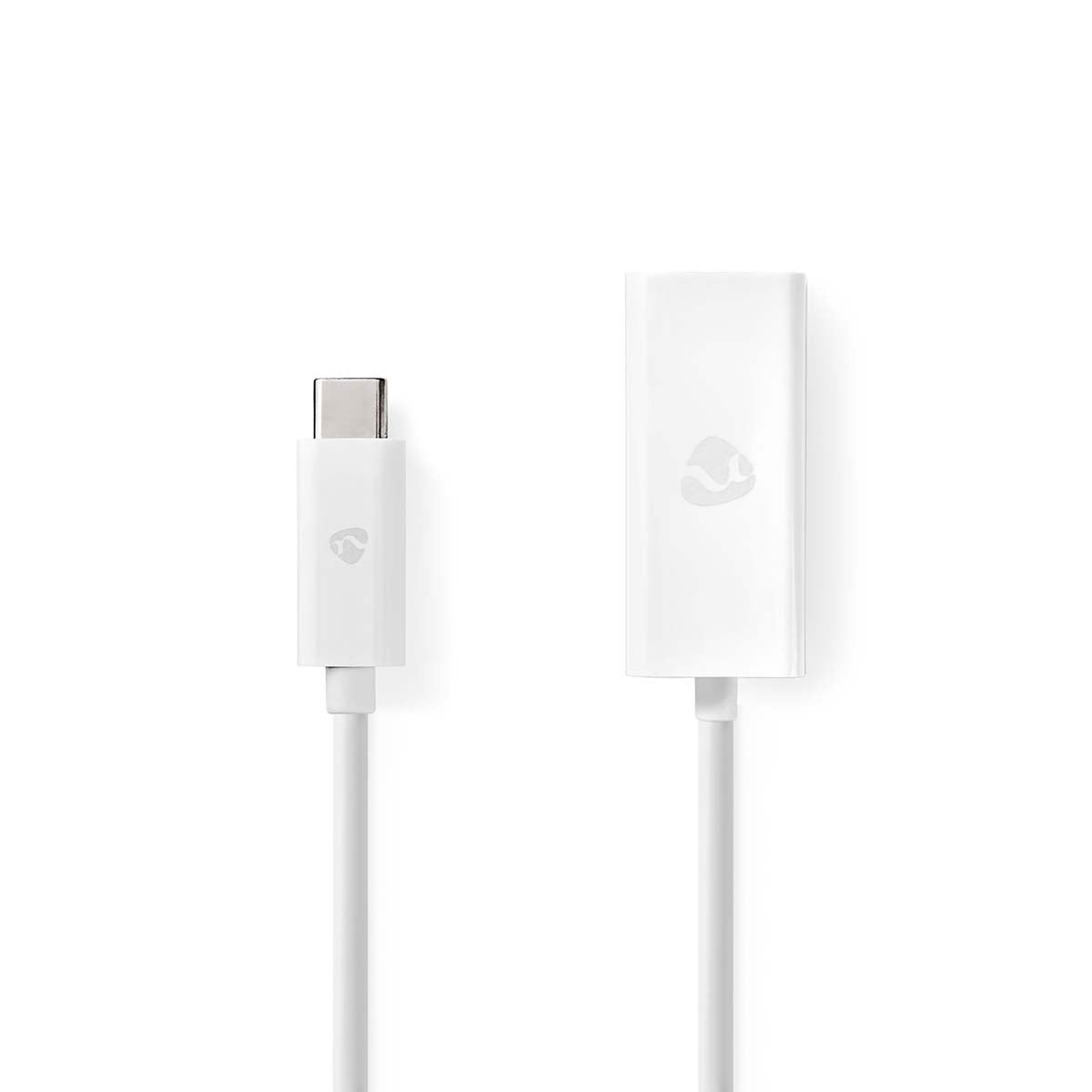 Nedis - USB-netværksadapter | USB 3.2 Gen 1 | 1 Gbps | USB-C™ Han | RJ45 Hun | 0.20 m | Runde | Nikkelplateret | Tinkobber | Hvid | Box - CCGB64950WT02