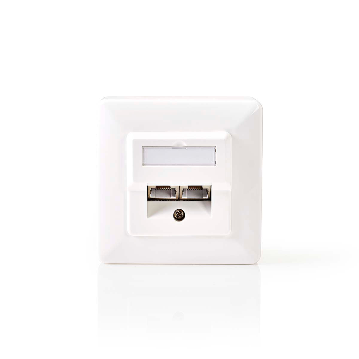 Nedis - Netværksvægboks | Flush Mount | 2-Port port(s) | CAT5e | Lige | Hun | Guldplateret | ABS | Hvid | Box - CCGB89150IV