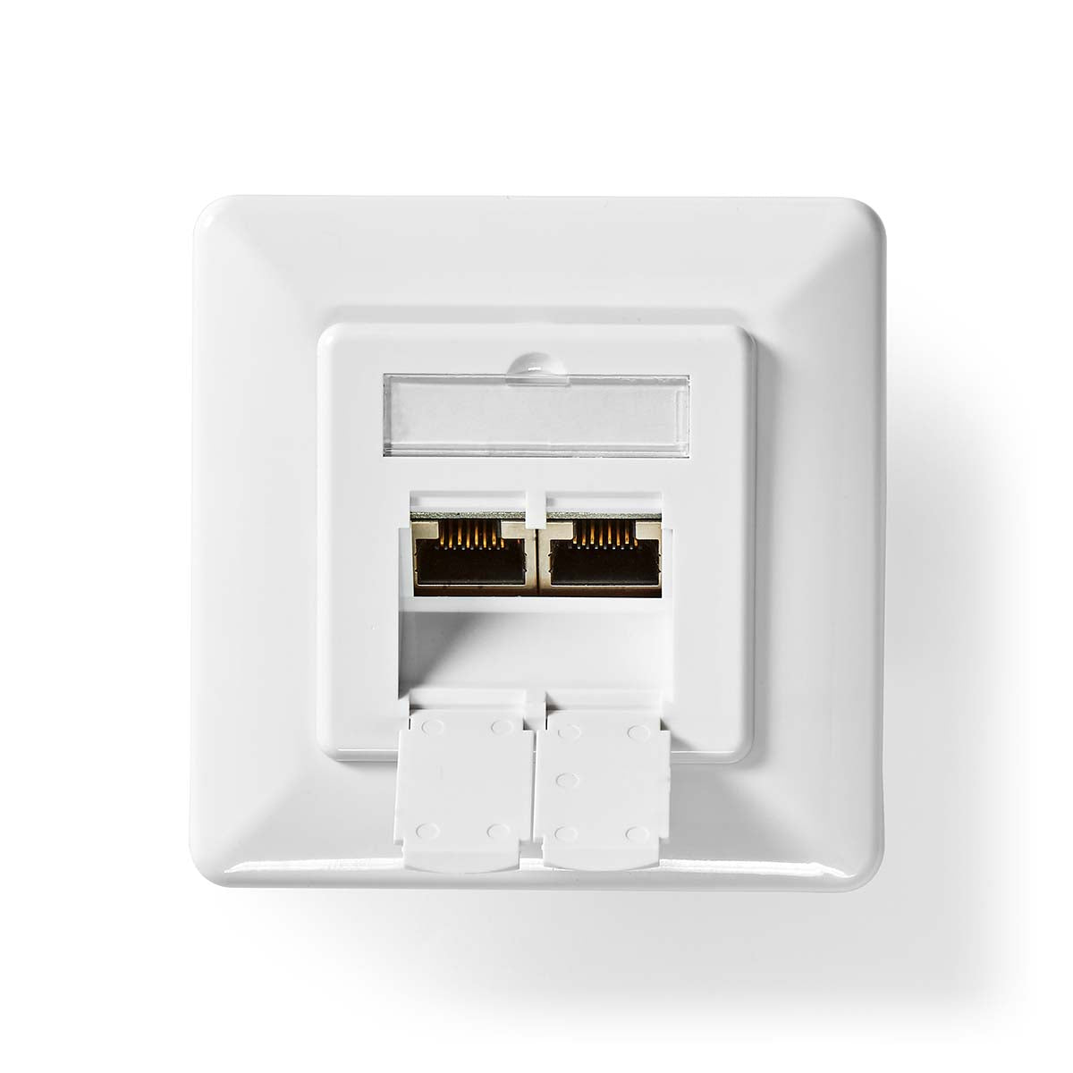 Nedis - Netværksvægboks | Flush Mount | 2-Port port(s) | CAT6 | Lige | Hun | Guldplateret | PVC | Hvid | Box - CCGB89200IV