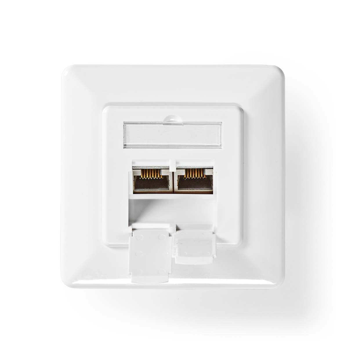 Nedis - Netværksvægboks | Flush Mount | 2-Port port(s) | CAT7 | Lige | Hun | Guldplateret | PVC | Elfenben | Box - CCGB89260IV