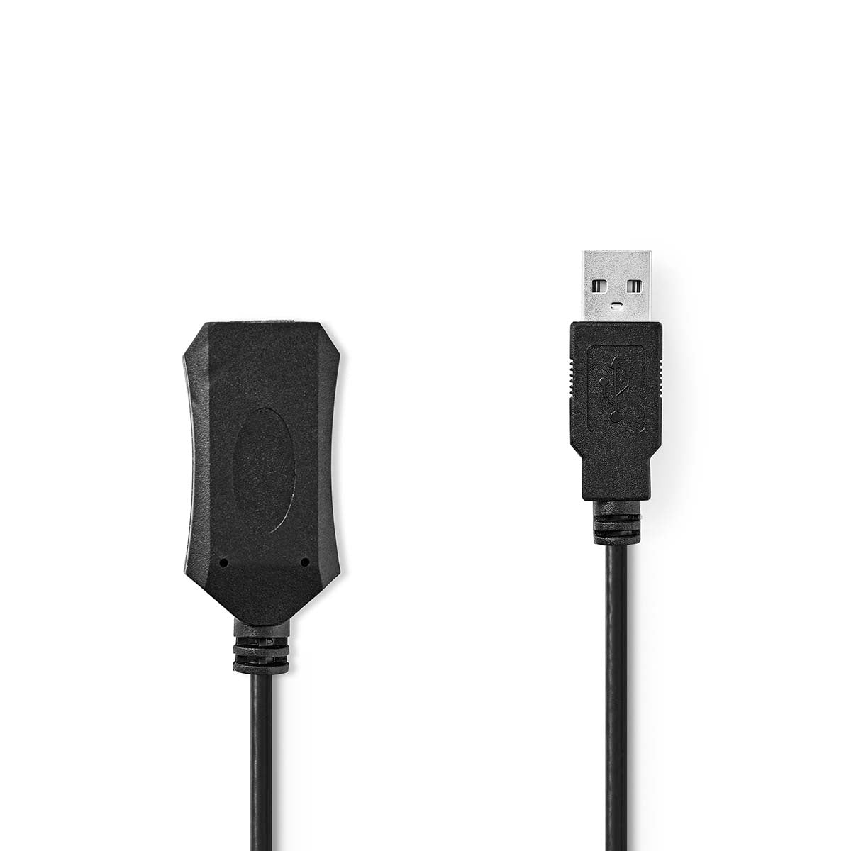 Nedis - Aktiv USB-kabel | USB 2.0 | USB-A Han | USB-A Hun | 480 Mbps | 20.0 m | Runde | Nikkelplateret | PVC | Kobber | Label - CCGL60EXTBK200