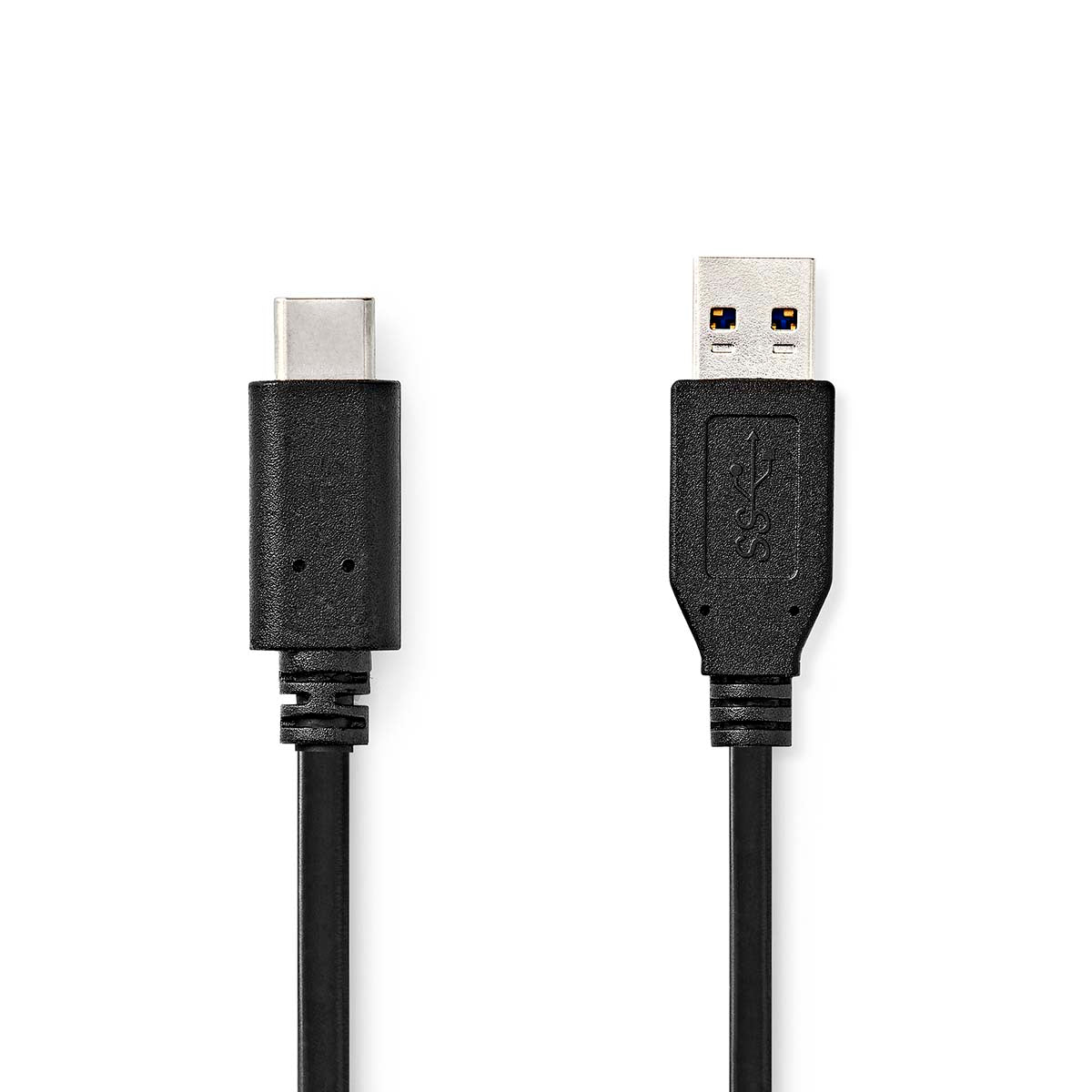 Nedis - USB-kabel | USB 3.2 Gen 2 | USB-A Han | USB-C™ Han | 60 W | 10 Gbps | Nikkelplateret | 1.00 m | Runde | PVC | Sort | Label - CCGL61650BK10