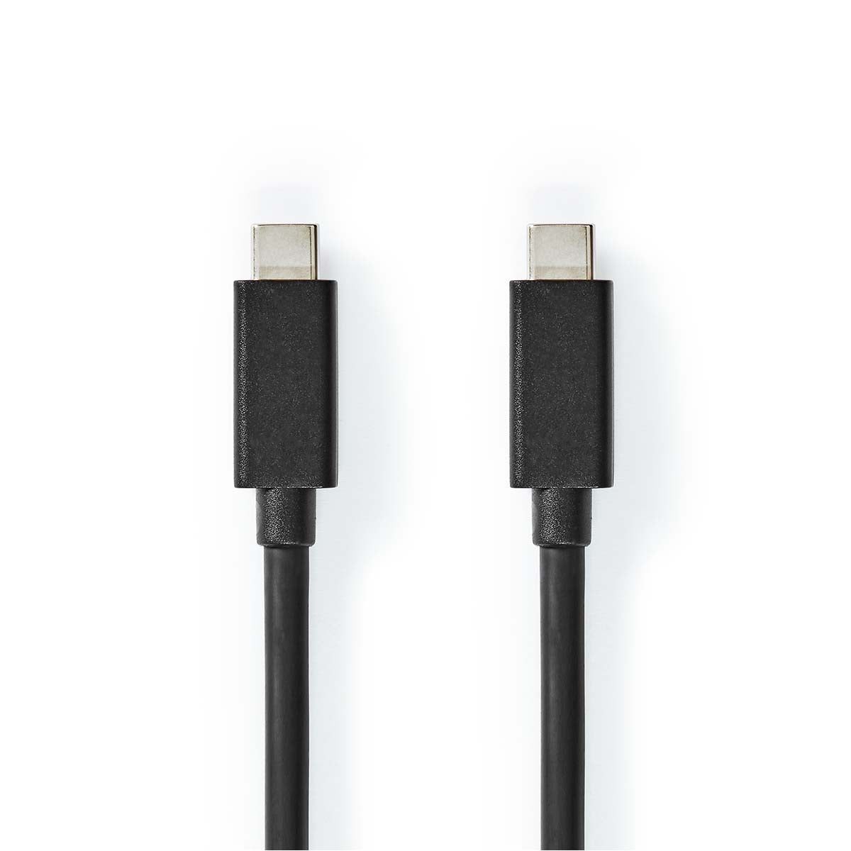 Nedis - USB-kabel | USB 3.2 Gen 2 | USB-C™ Han | USB-C™ Han | 100 W | 4K@60Hz | 20 Gbps | Nikkelplateret | 2.00 m | Runde | PVC | Sort | Label - CCGL64020BK20