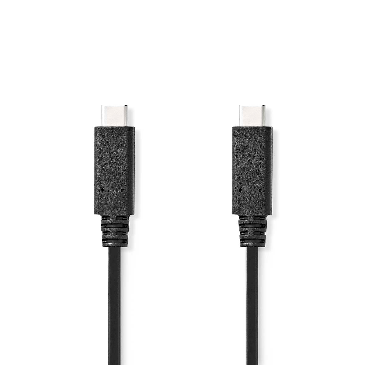 Nedis - USB-kabel | USB 3.2 Gen 2 | USB-C™ Han | USB-C™ Han | 240 W | 8K@30Hz | 20 Gbps | Nikkelplateret | 1.00 m | Runde | PVC | Sort | Label - CCGL64750BK10