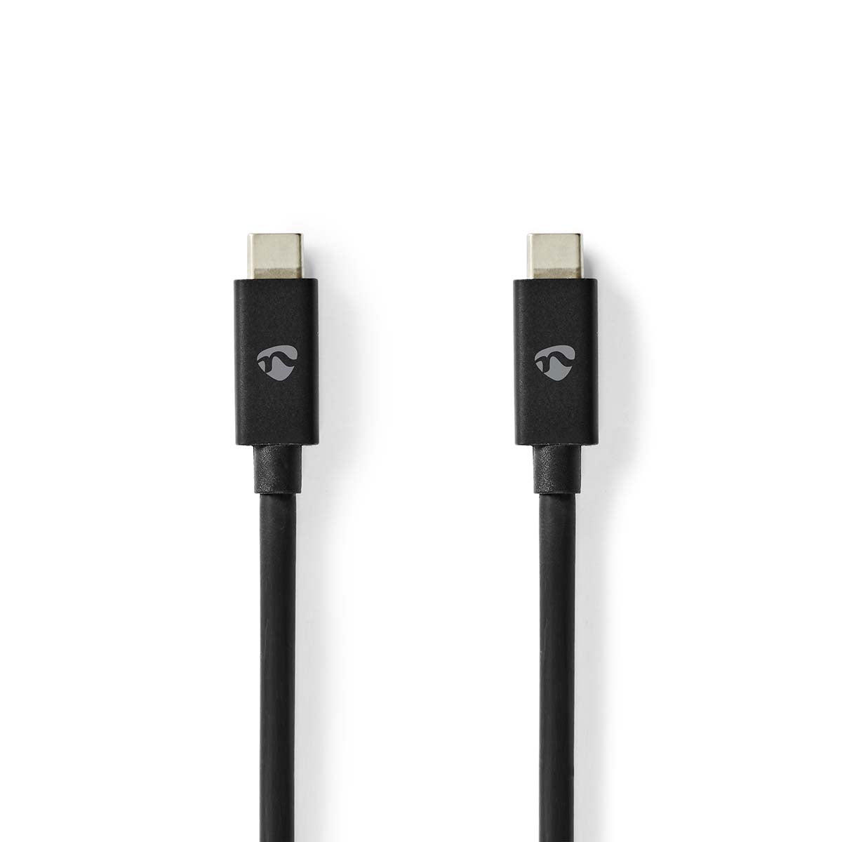 Nedis - USB-kabel | USB 4.0 Gen 2x2 | USB-C™ Han | USB-C™ Han | 240 W | 8K@60Hz | 20 Gbps | Nikkelplateret | 2.00 m | Runde | PVC | Sort | Label - CCGL66020BK20