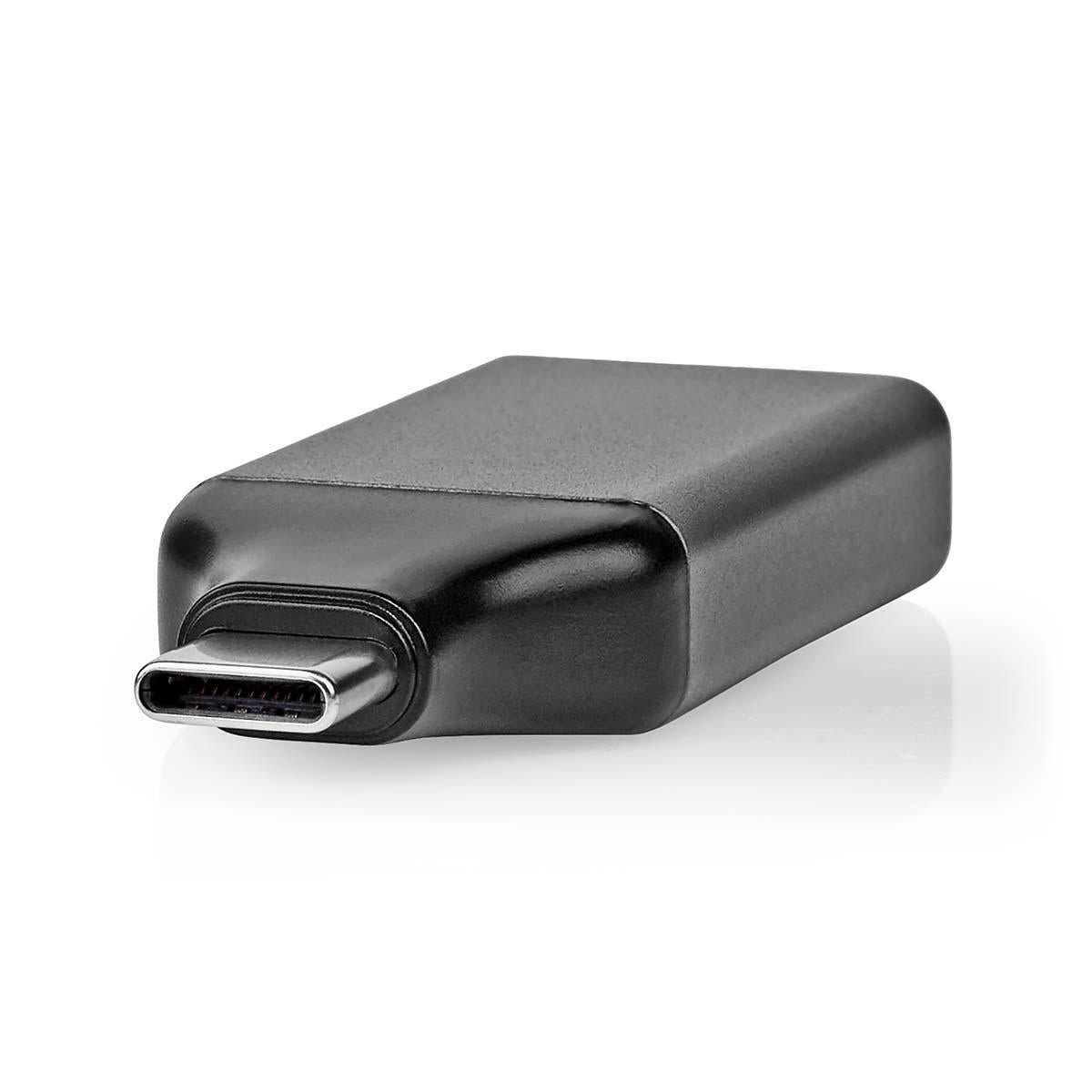 Nedis - USB-C™ Adapter | USB 3.2 Gen 1 | USB-C™ Han | DisplayPort Hun | 4K@60Hz | Runde | Nikkelplateret | Grå / Sort | Konvolut - CCGP64350GY
