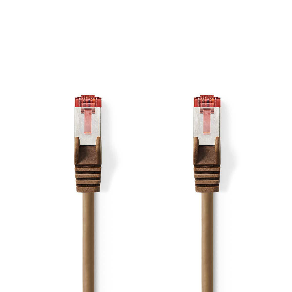 Nedis - Kat 6 kabel | RJ45 Han | RJ45 Han | S/FTP | 7.50 m | Runde | LSZH | Brun | Plastikpose - CCGP85221BN75