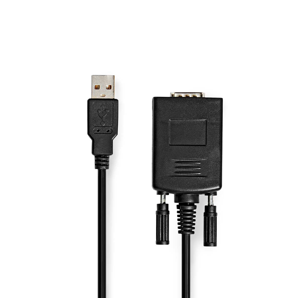 Nedis - RS232 konverter | USB-A Han | D-SUB 9-Pin han | Nikkelplateret | 0.90 m | Runde | PVC | Sort | Box - CCGW60852BK09