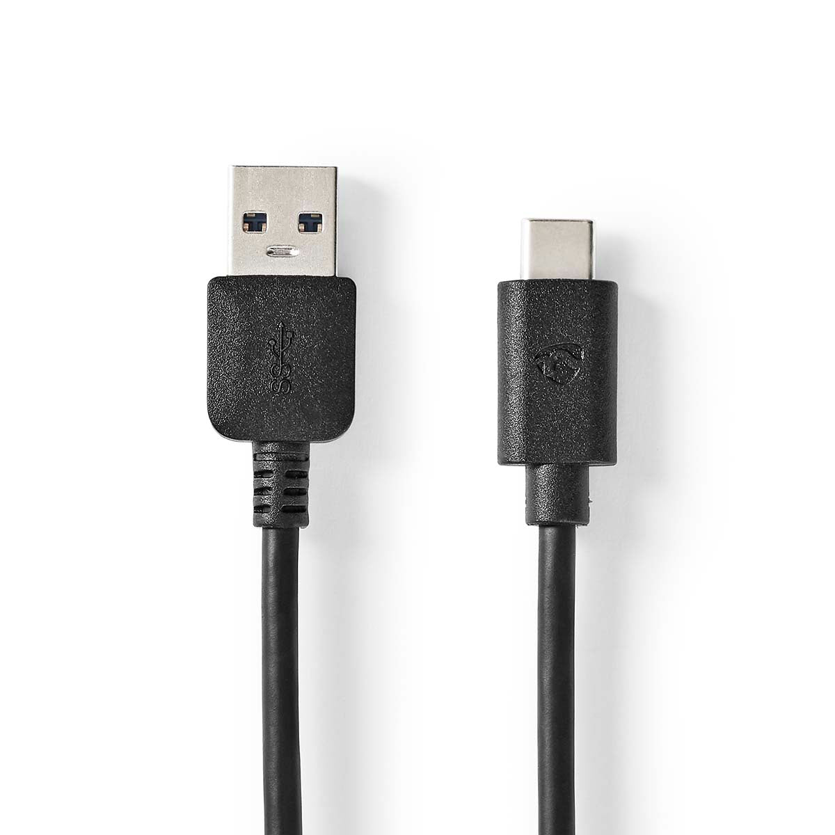 Nedis - USB-kabel | USB 3.2 Gen 1 | USB-A Han | USB-C™ Han | 60 W | 5 Gbps | Nikkelplateret | 2.00 m | Runde | PVC | Sort | Box - CCGW61600BK20