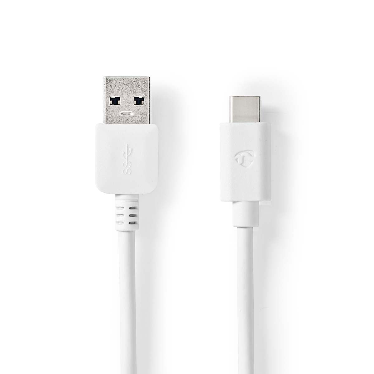 Nedis - USB-kabel | USB 3.2 Gen 2 | USB-A Han | USB-C™ Han | 60 W | 10 Gbps | Nikkelplateret | 1.00 m | Runde | PVC | Hvid | Box - CCGW61650WT10