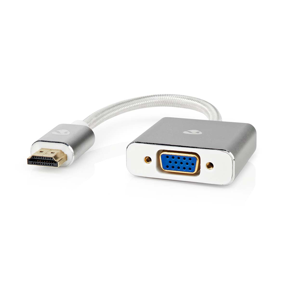 Nedis - VGA-adapter | HDMI™ Stik | VGA Hun | Guldplateret | Lige | Aluminium / Fabric | Sølv | Cover Window Box - CCTB34900AL02