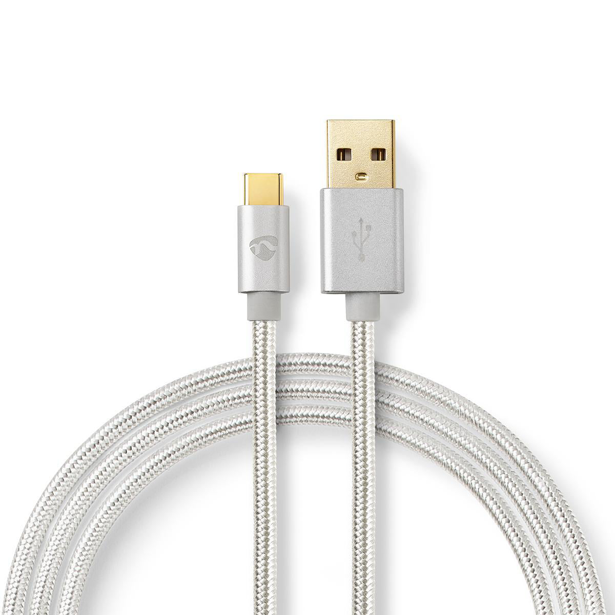Nedis - USB-kabel | USB 2.0 | USB-A Han | USB-C™ Han | 15 W | 480 Mbps | Guldplateret | 2.00 m | Runde | Flettet / Nylon | Aluminium | Cover Window Box - CCTB60600AL20