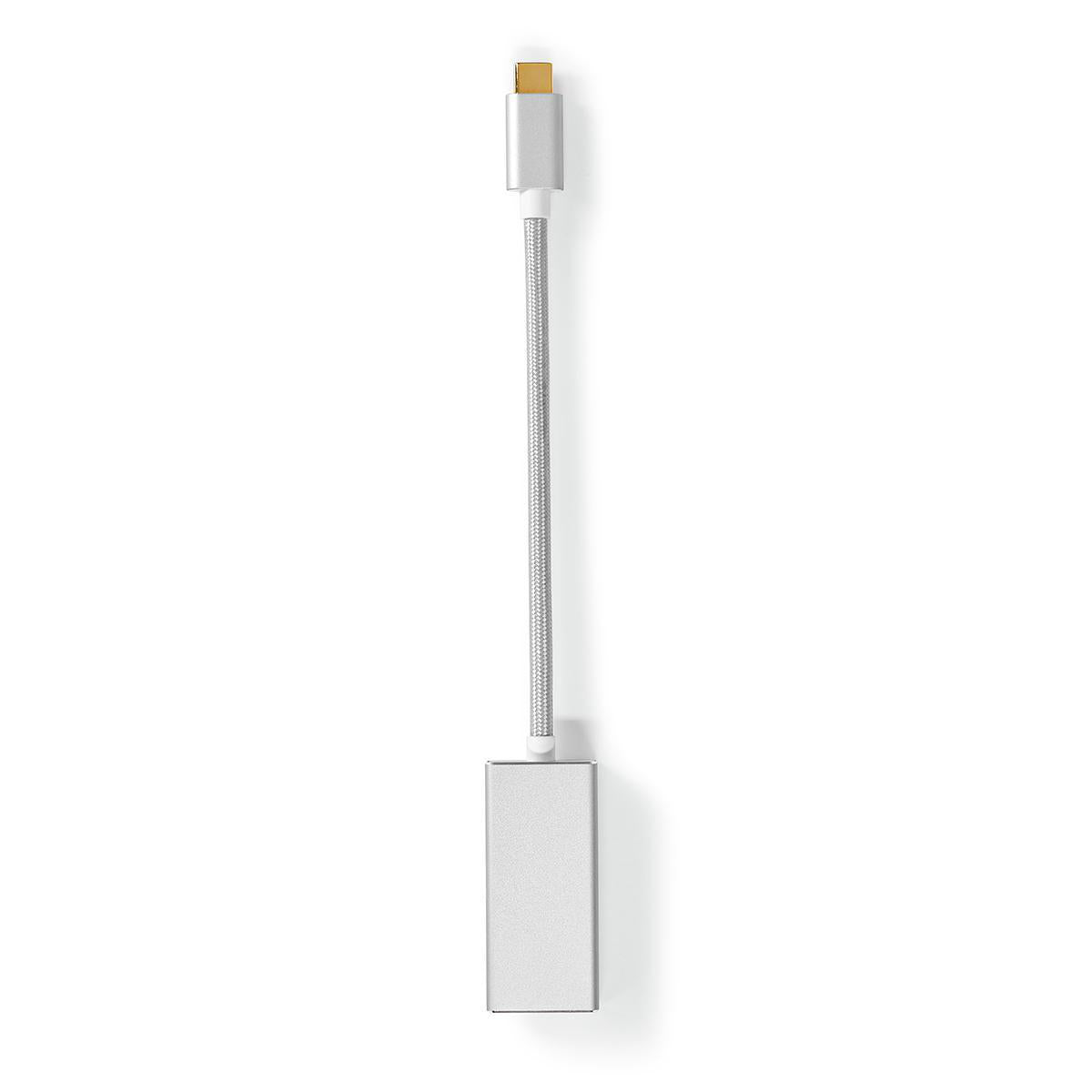 Nedis - USB-C™ Adapter | USB 3.2 Gen 1 | USB-C™ Han | Mini DisplayPort Hunstik | 0.20 m | Runde | Guldplateret | Flettet / Nylon | Sølv | Cover Window Box - CCTB64550AL02