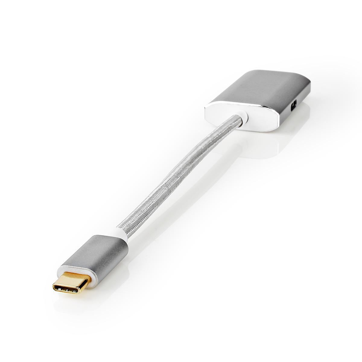 Nedis - USB-C™ Adapter | USB 3.2 Gen 1 | USB-C™ Han | HDMI ™ -udgang | 4K@60Hz | Power delivery | 0.20 m | Runde | Guldplateret | Flettet / Nylon | Sølv | Cover Window Box - CCTB64680AL02