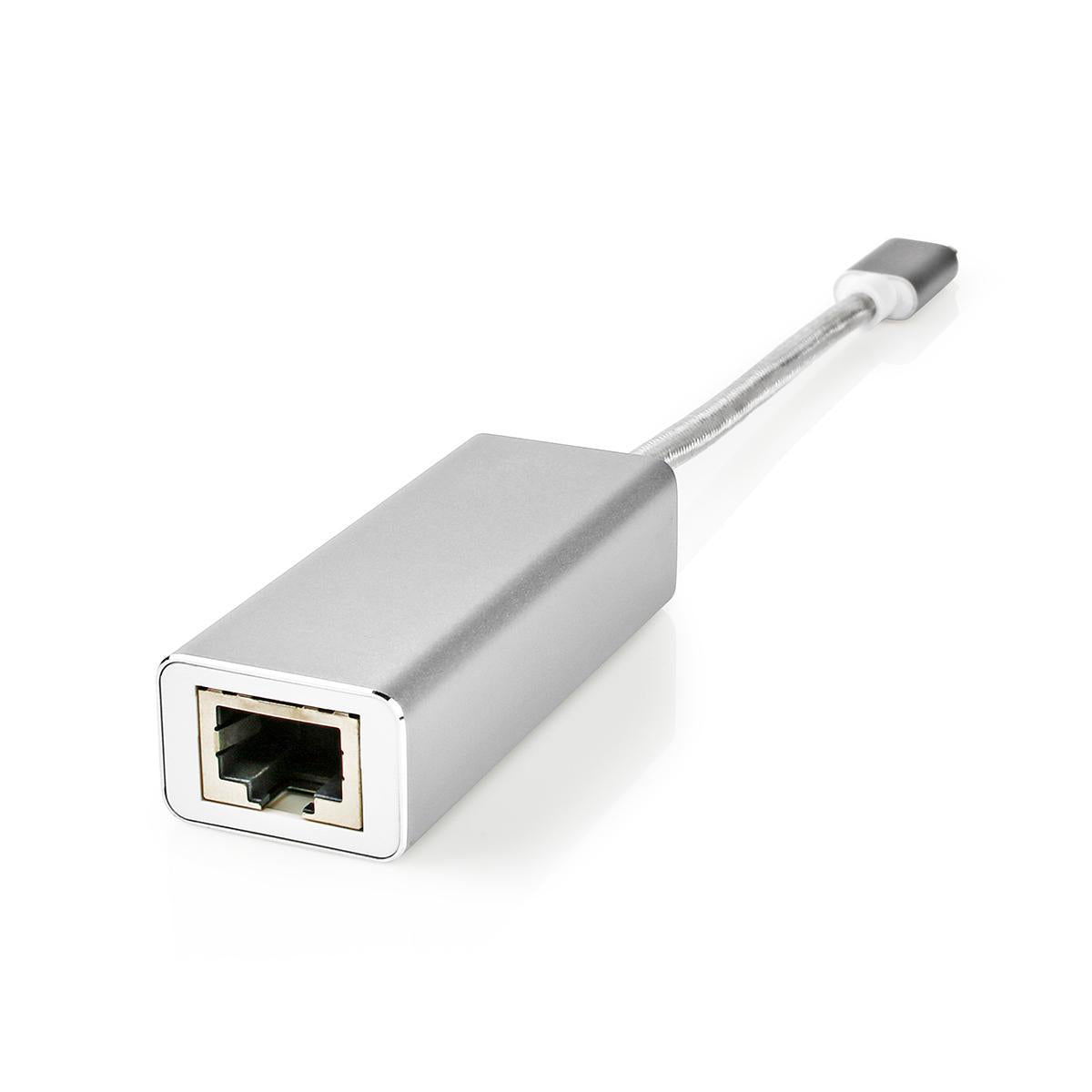 Nedis - USB-netværksadapter | USB 3.2 Gen 1 | 1 Gbps | USB-C™ Han | RJ45 Hun | 0.20 m | Runde | Guldplateret | Tinkobber | Sølv | Cover Window Box - CCTB64950AL02