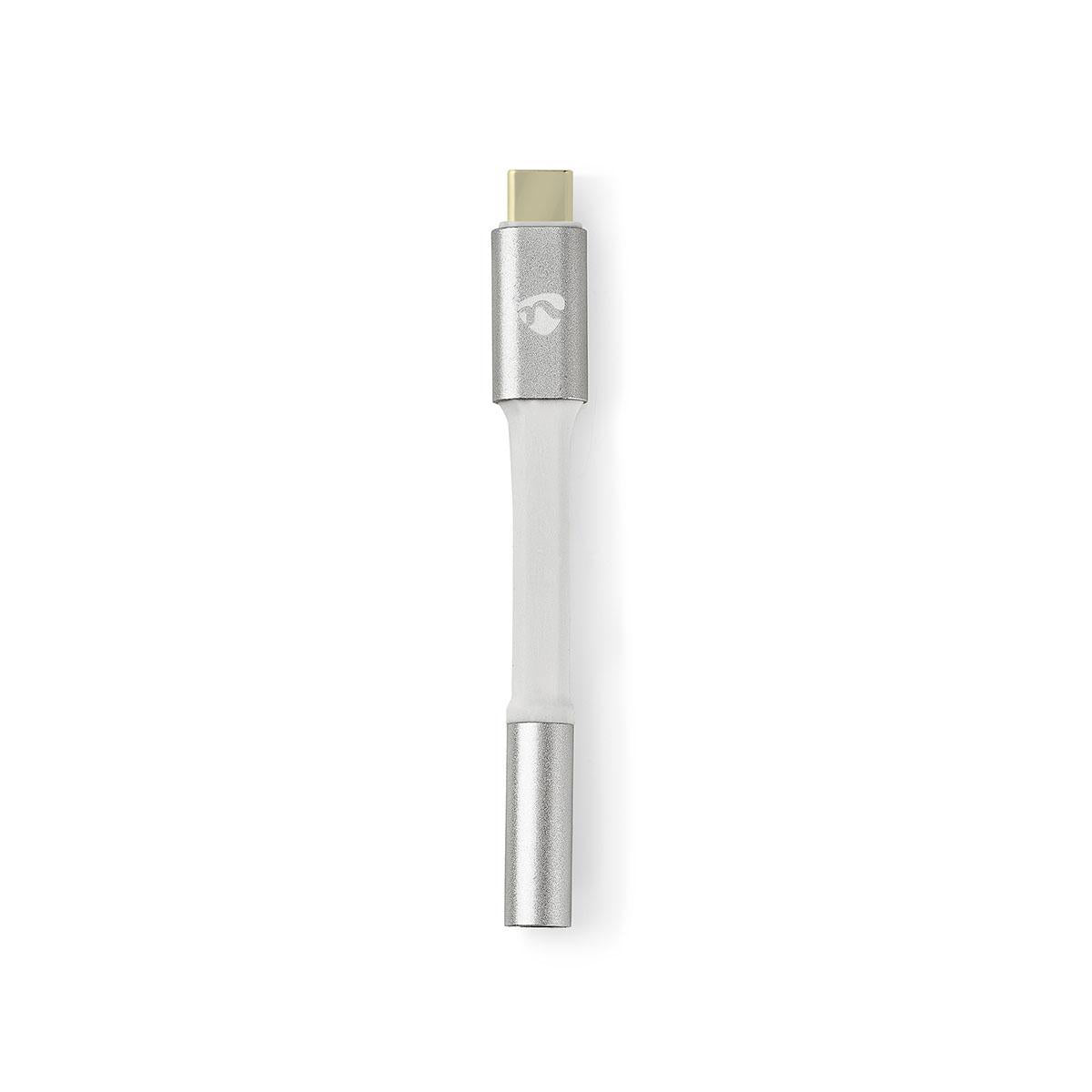 Nedis - USB-C™ Adapter | USB 2.0 | USB-C™ Han | 3.5 mm Hunstik | 0.08 m | Runde | Guldplateret | Flettet / Nylon | Hvid / Sølv | Cover Window Box - CCTB65950AL008