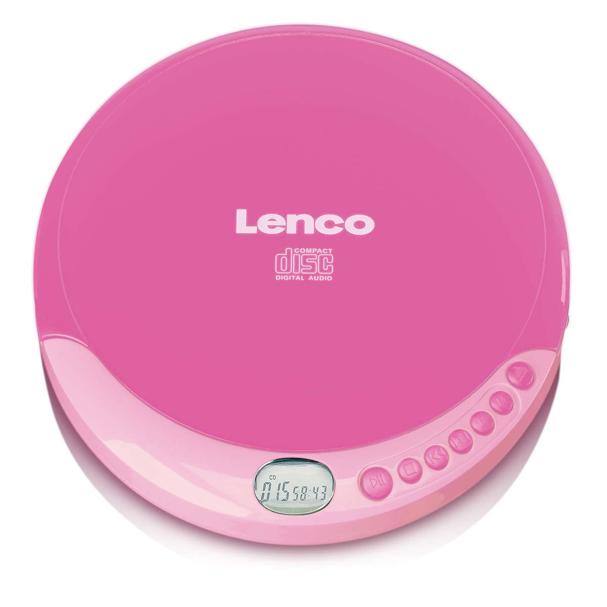 Lenco - Bærbar cd-afspiller med opladningsfunktion Pink - CD-011PK