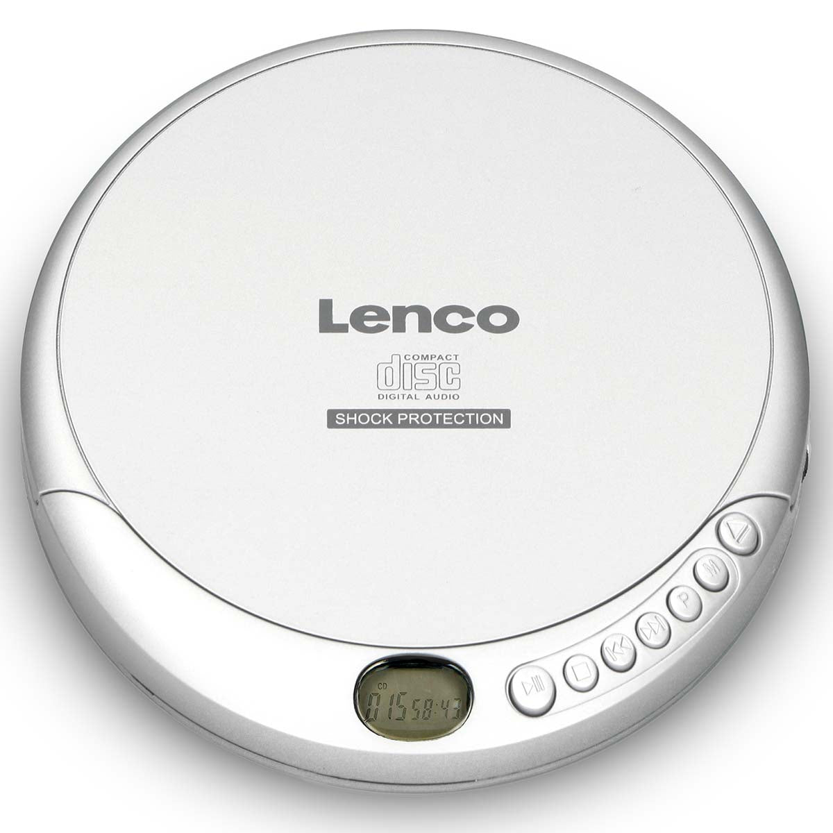 Lenco - Bærbar CD MP3-afspiller anti-stød Sølv - CD-201SI