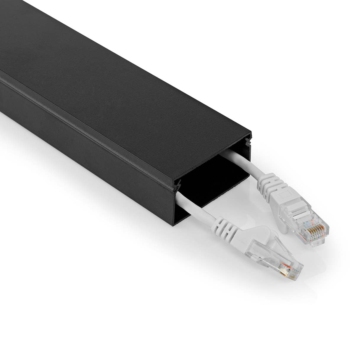 Nedis - Kabel Management | Kanal | 1 stk. | Maksimal tykkelse på kabel: 25 mm | Aluminium | Sort - CMDT5025BK110