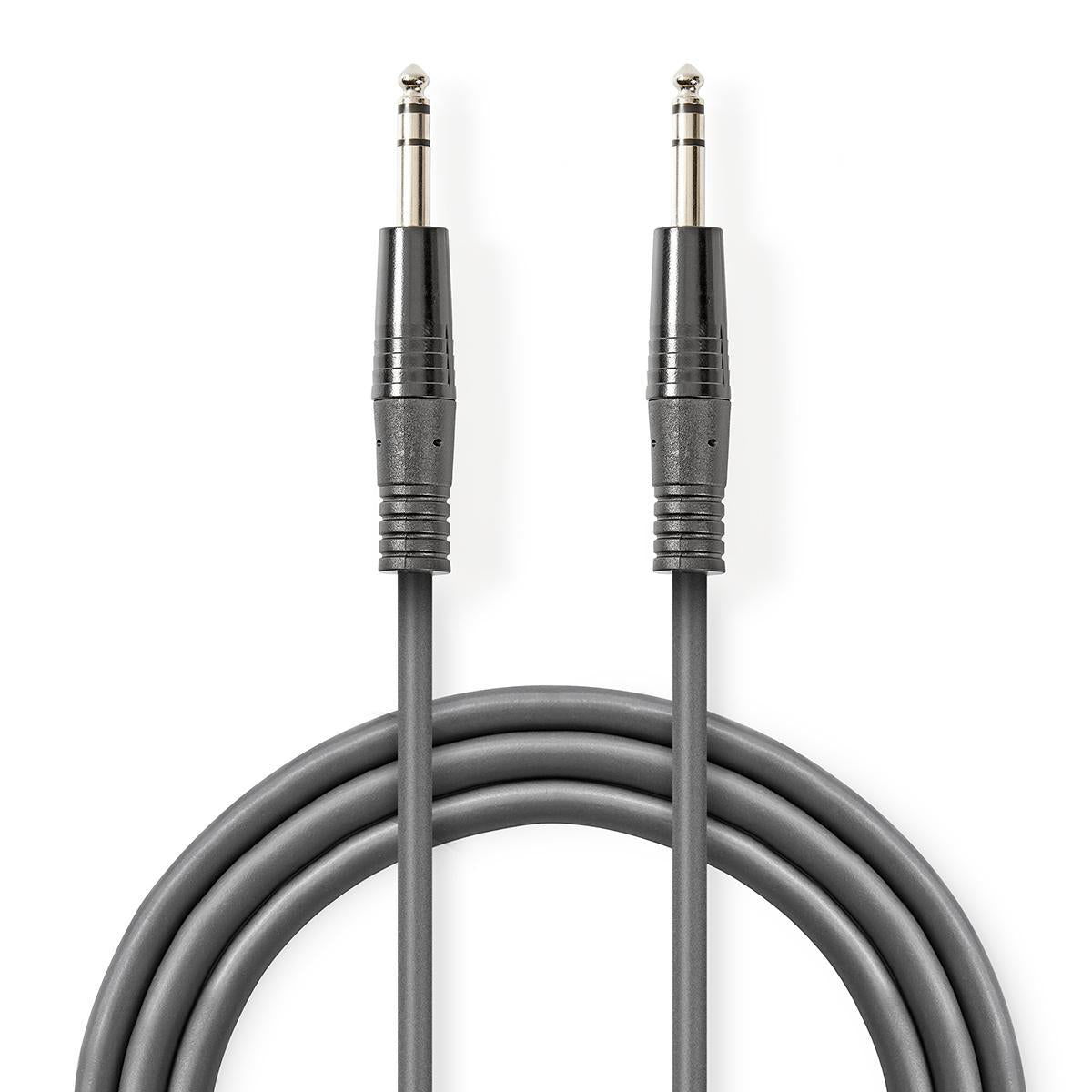 Nedis - Stereo Audio kabel | 6.35 mm Hanstik | 6.35 mm Hanstik | Nikkelplateret | 5.00 m | Runde | Mørkegrå | Kartonhylster - COTH23020GY50