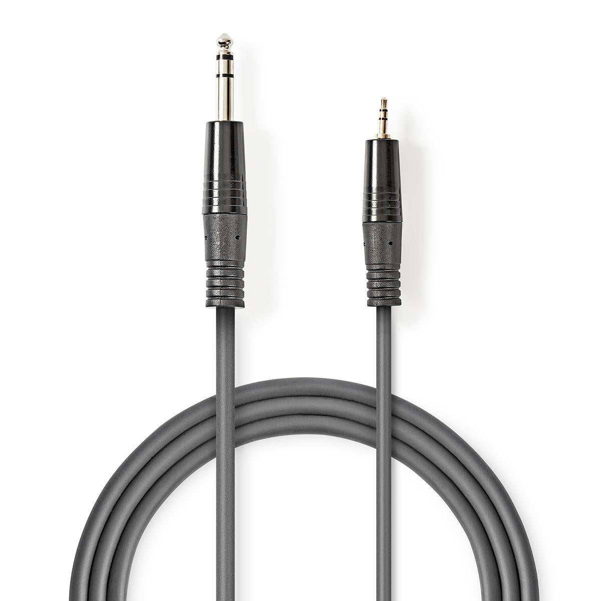 Nedis - Stereo Audio kabel | 6.35 mm Hanstik | 3.5 mm Hanstik | Nikkelplateret | 3.00 m | Runde | Mørkegrå | Kartonhylster - COTH23205GY30