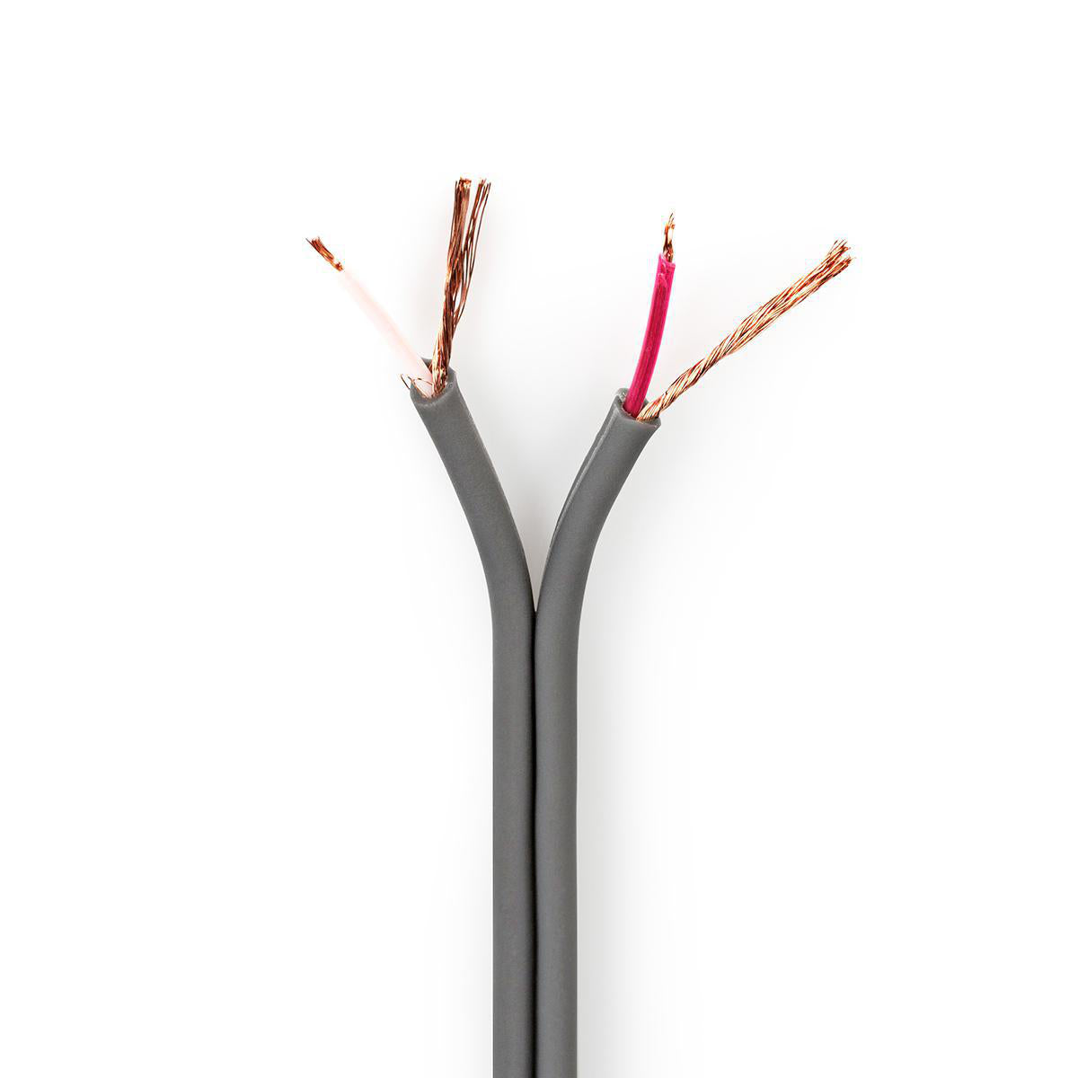 Nedis - Lydkabel | 2 x 0.16 mm² | Kobber | 100 m | Runde | PVC | Mørkegrå | Rulle - COTR15000GY100