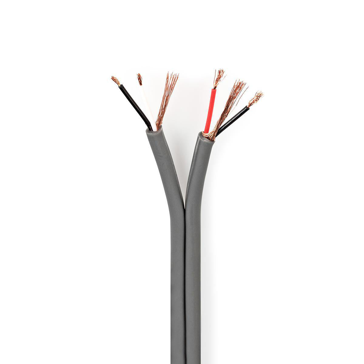 Nedis - Lydkabel | 4 x 0.16 mm² | Kobber | 100 m | Runde | PVC | Mørkegrå | Rulle - COTR15001GY100