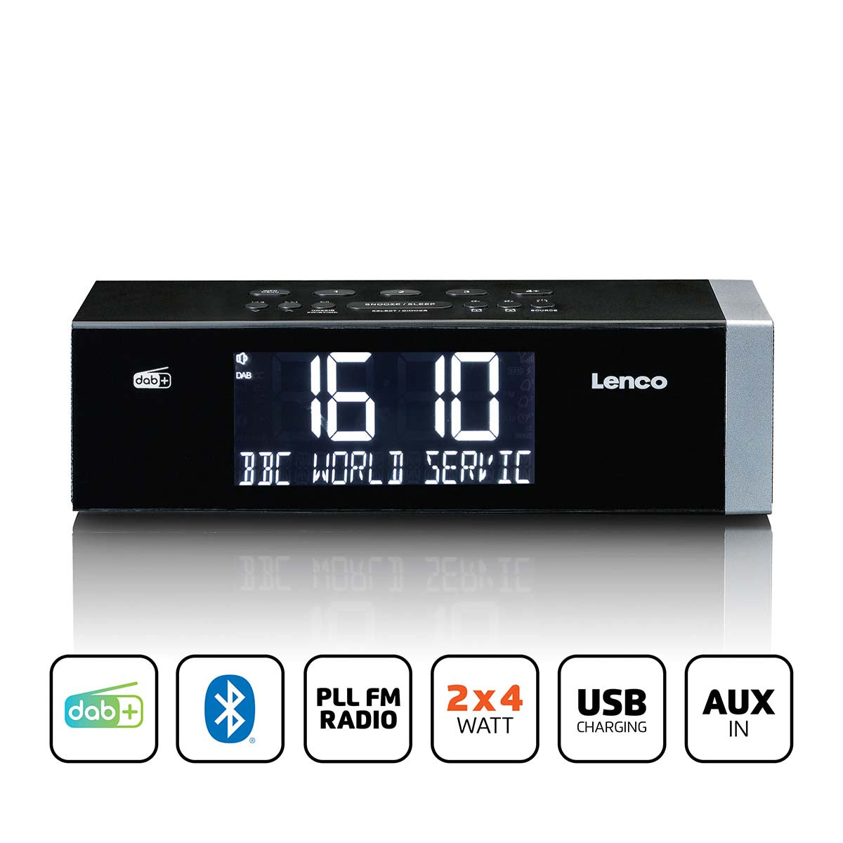 Lenco - DAB+ FM clockradio med Bluetooth - CR-640BK