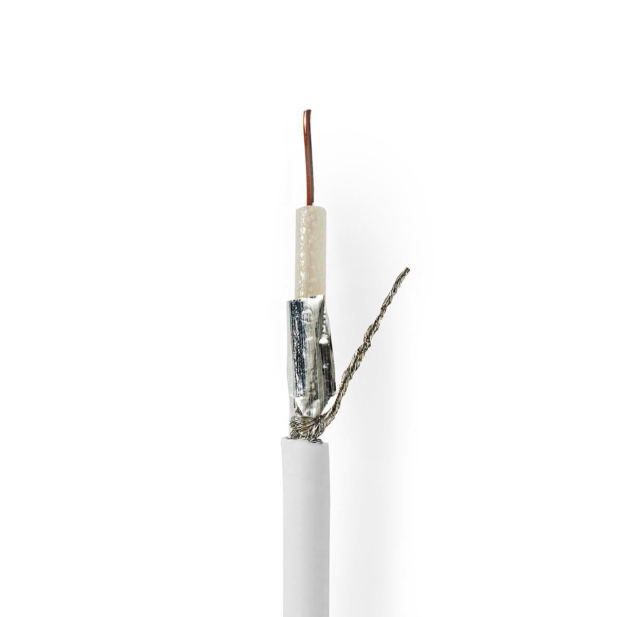 Nedis - Coax Kabel På Rulle | RG59 | 75 Ohm | Dobbelt afskærmet | ECA | 25.0 m | Coax | PVC | Hvid | Gaveæske - CSBG4015WT250