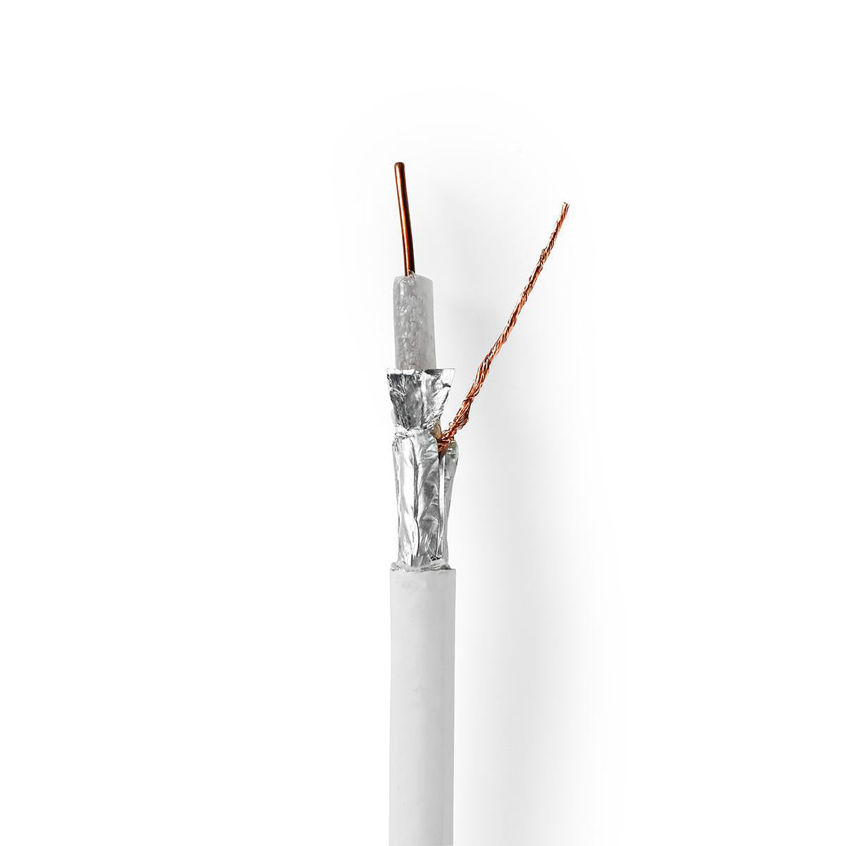 Nedis - Coax Kabel På Rulle | 4G / LTE secure | 75 Ohm | Triple afskærmet | ECA | 10.0 m | Coax | PVC | Hvid | Rulle - CSBR4050WT100